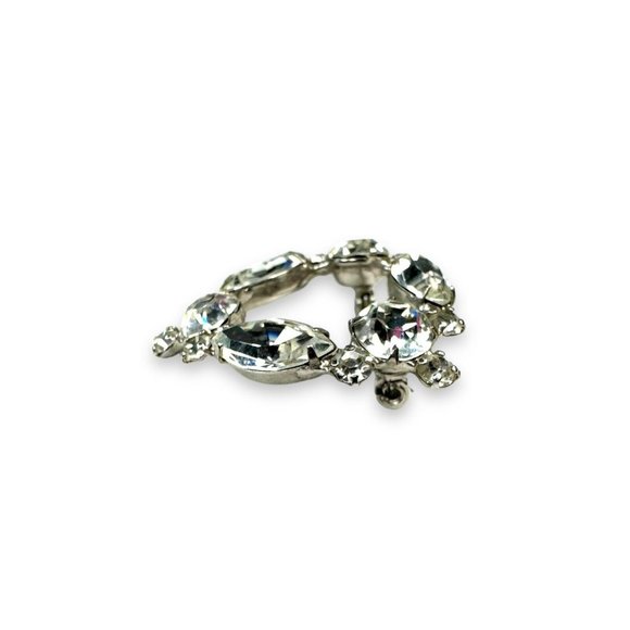 Vintage Crystal Prong Set Brooch 1.5” x 1.5” Unsigned Beauty - Picture 2 of 8